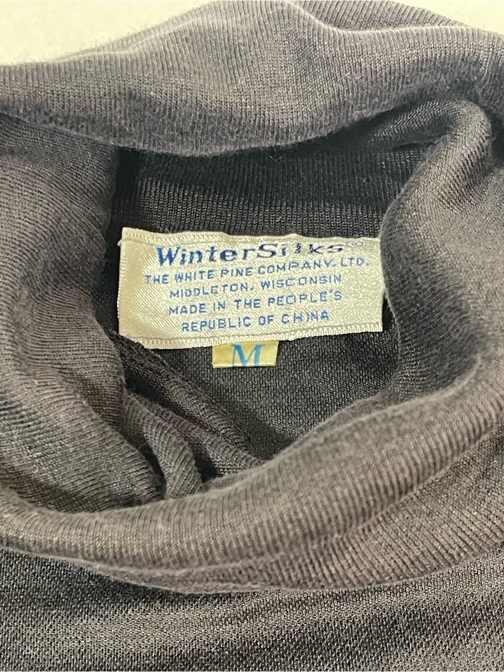 WinterSilks Black Silk Blend Turtleneck Long Sleeve Top Size M Lightweight Layer - Picture 6 of 7